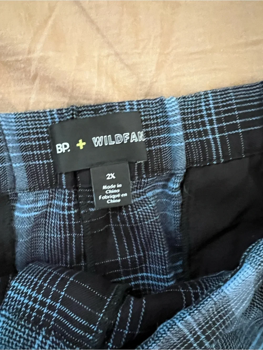Wildfang Black and Blue Plaid High-waist Trousers